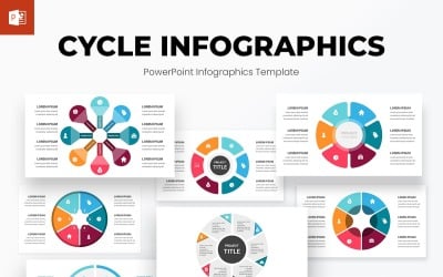 Ciklus Infographics PowerPoint sablon