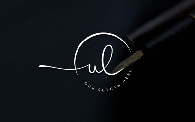Création de logo de lettre UL de style studio de calligraphie