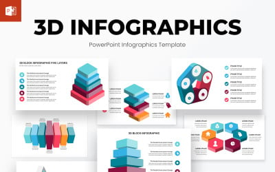 Diagramas de plantilla de PowerPoint de infografías 3D