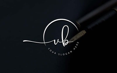 Diseño de logotipo de letra VB estilo estudio de caligrafía