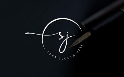 Kalligrafi Studio Style SJ Letter Logo Design