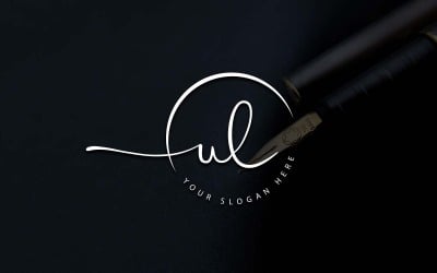 Kalligraphie-Studio-Stil UL-Letter-Logo-Design