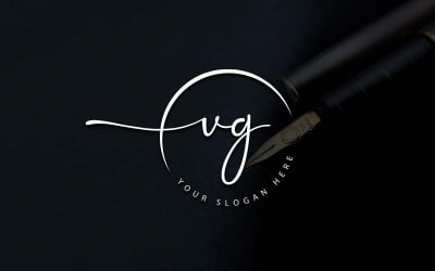 Logo-Design im Kalligraphie-Studio-Stil mit VG-Buchstaben