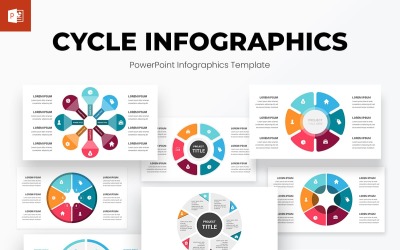Modelo do PowerPoint - infográficos de ciclo