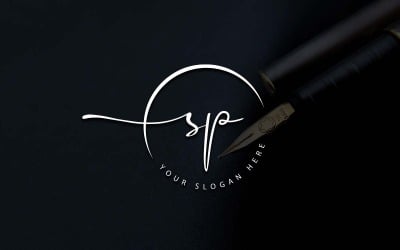 Projekt logo litery SP w stylu Studio kaligrafii