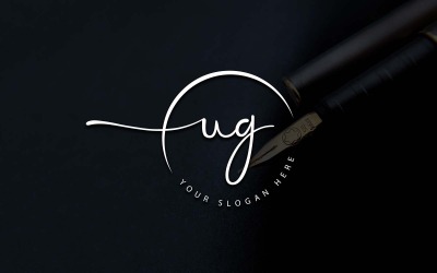 Projekt logo litery UG w stylu Studio kaligrafii