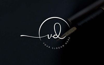 Projekt logo litery VD w stylu Studio kaligrafii