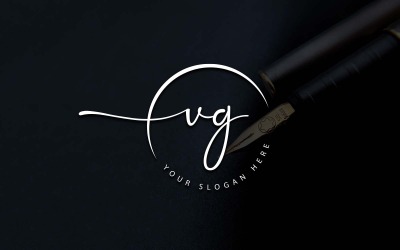 Projekt logo litery VG w stylu Studio kaligrafii
