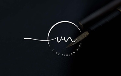 Projekt logo litery VN w stylu Studio kaligrafii