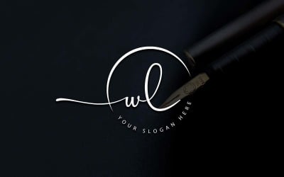 Calligraphy Studio Style WL Letter Logo Design