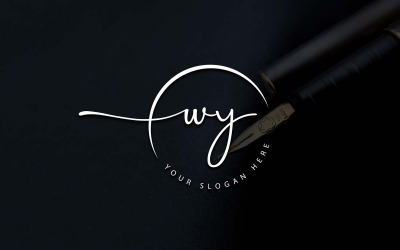 Calligraphy Studio Style WY Letter Logo Design