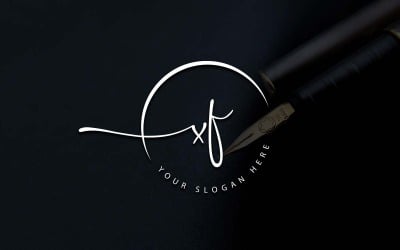 Calligraphy Studio Style XF Letter Logo Design