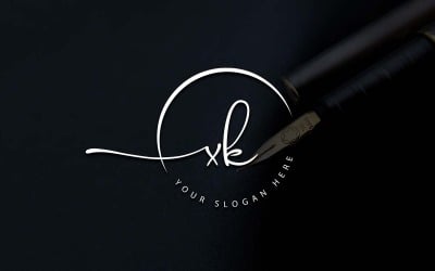 Calligraphy Studio Style XK Letter Logo Design