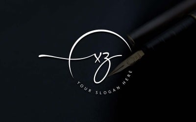Calligraphy Studio Style XZ Letter Logo Design