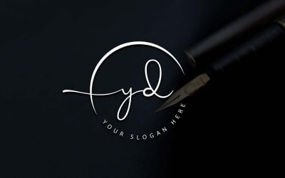 Calligraphy Studio Style YD Letter Logo Design