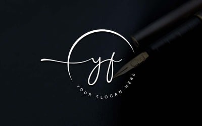 Calligraphy Studio Style YF Letter Logo Design