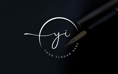 Calligraphy Studio Style YI Letter Logo Design