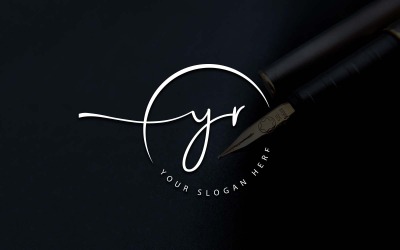 Calligraphy Studio Style YR Letter Logo Design