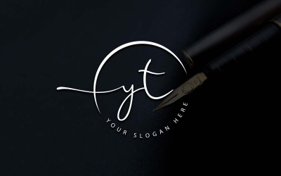 Calligraphy Studio Style YT Letter Logo Design