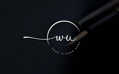 Дизайн логотипа студии каллиграфии в стиле WU Letter
