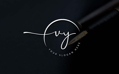 Kaligrafi Stüdyosu Tarzı VY Mektup Logo Tasarımı