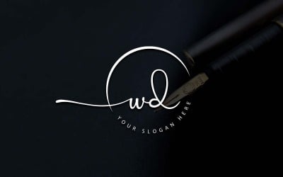 Kaligrafi Stüdyosu Tarzı WD Harf Logo Tasarımı