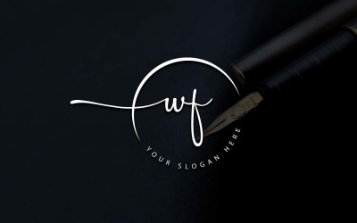 Kaligrafi Stüdyosu Tarzı WF Mektup Logo Tasarımı