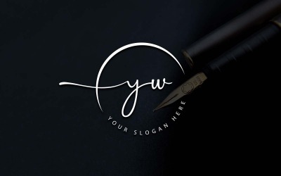 Kaligrafi Stüdyosu Tarzı YW Harf Logo Tasarımı