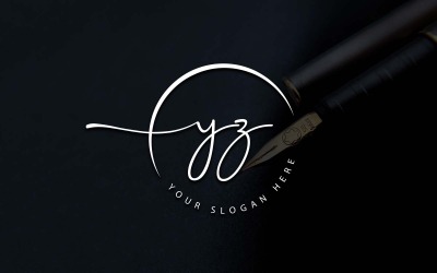 Kaligrafi Stüdyosu Tarzı YZ Harfi Logo Tasarımı