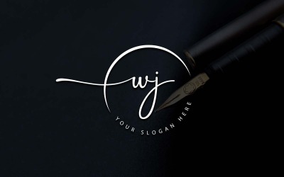 Kalligrafie-Studio-Stil WJ-Letter-Logo-Design