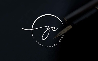 Kalligrafie-Studio-Stil ZE-Letter-Logo-Design