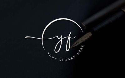 Projekt logo litery YF w stylu Studio kaligrafii