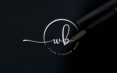 Projektowanie logo litery WB w stylu Studio kaligrafii