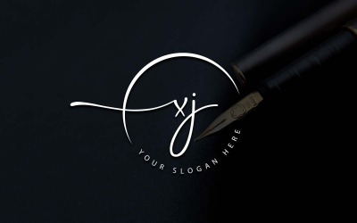 Projektowanie logo litery XJ w stylu Studio kaligrafii