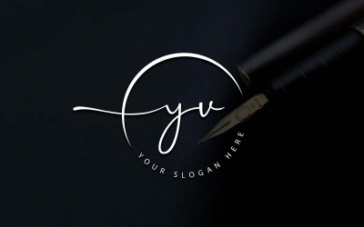 Projektowanie logo litery YV w stylu Studio kaligrafii