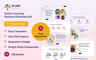 Acade Skills — набор Elementor для платформы онлайн-обучения