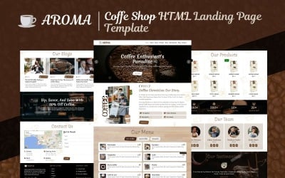 Aroma - 咖啡店 HTML5 登陆页面模板