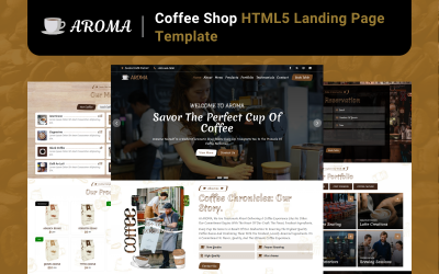 Aroma - Plantilla de página de destino HTML5 para cafetería