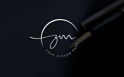 Calligraphy Studio Style ZM Letter Logo Design