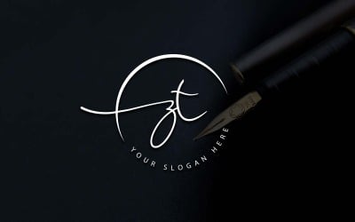 Calligraphy Studio Style ZT Letter Logo Design