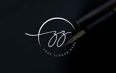Diseño de logotipo de letra ZZ estilo estudio de caligrafía