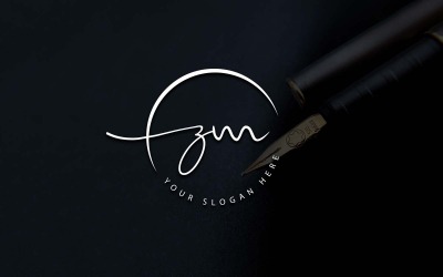 Дизайн логотипа студии каллиграфии в стиле ZM Letter