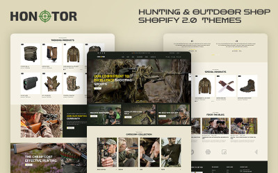 Hontor - Jagd- und Outdoor-Waffengeschäft. Mehrzweck-Shopify 2.0 Responsive Theme