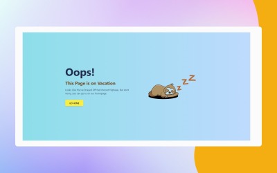 404 Error | Animated Landing Page template