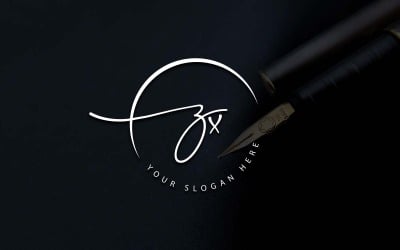 Kaligrafi Stüdyosu Tarzı ZX Harf Logo Tasarımı