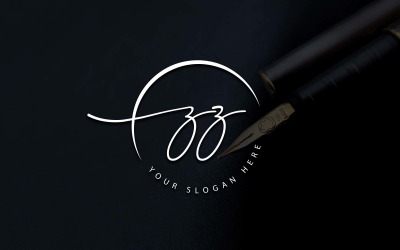 Kaligrafické Studio Styl ZZ Písmeno Logo Design