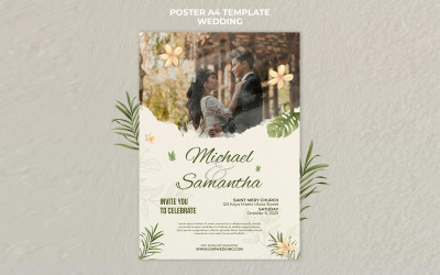 Modello di poster per matrimonio in formato A4 per social media