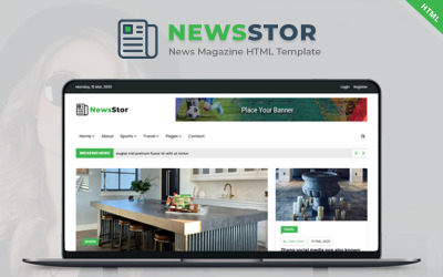 Newsstor - HTML-sjabloon voor nieuwsmagazine