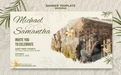 Plantilla de banner de redes sociales para bodas