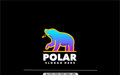 Polar bear animal gradient logo